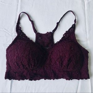 maroon aerie push-up bralette
